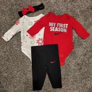 Red and Black Nike Outfit 3 months.